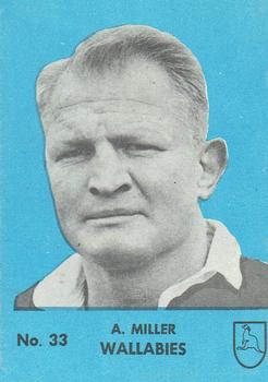1968 Playtime Rugby Gum Famous Rugby Players - Blue #33 Tony Miller Front
